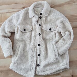 Altar'd State Cream Fleece Puffer Jacket